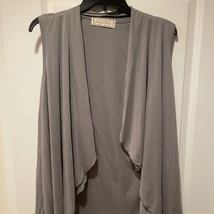 Gray Women’s Sleeveless Long Tunic Cardigan